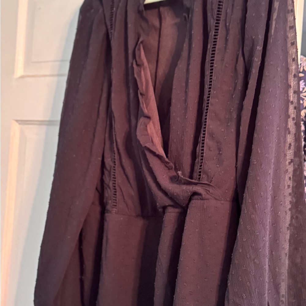 Lane Bryant Black Surplice long sleeve top